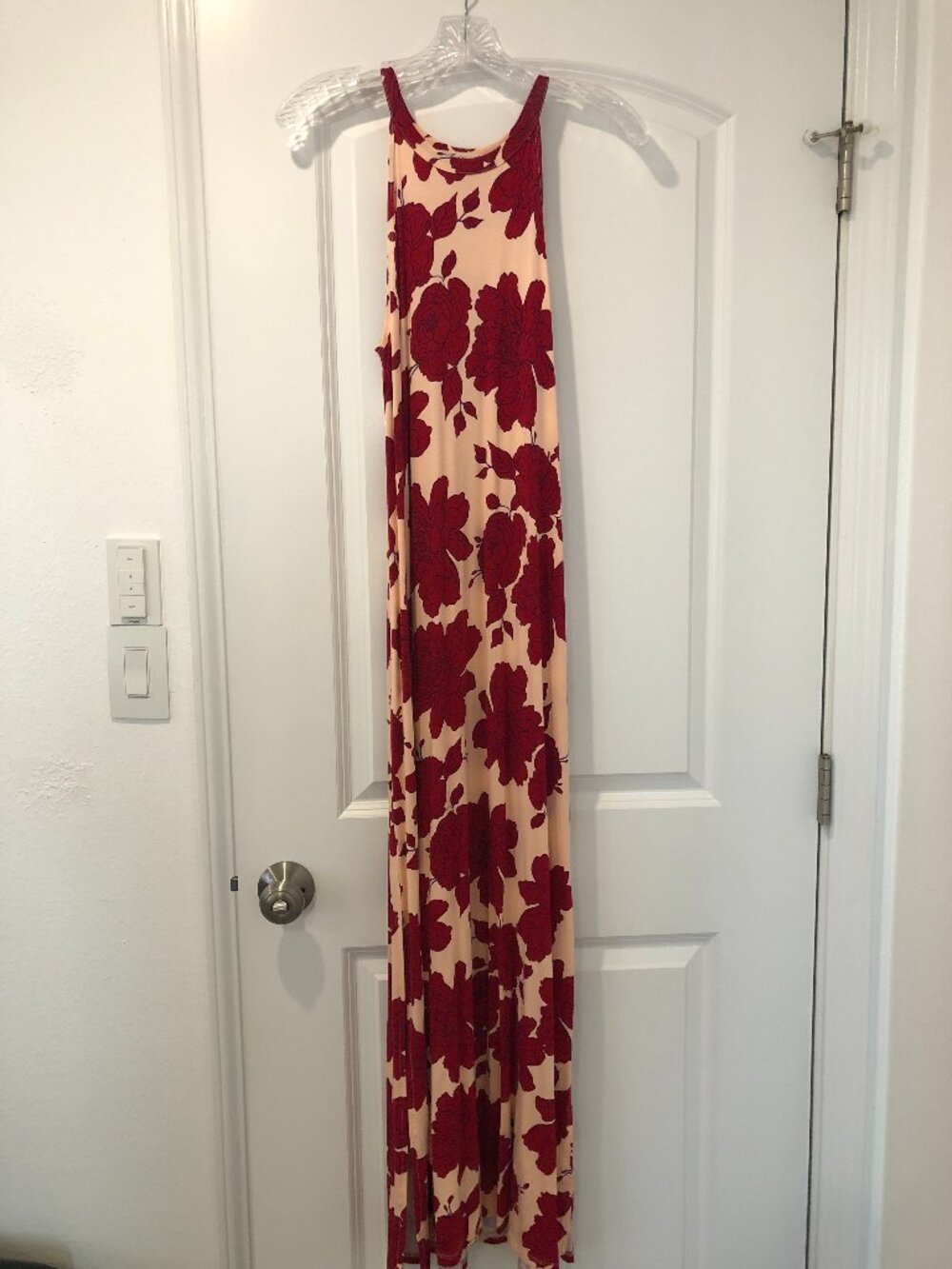 Fighting Eel Red Magnolia Maxi Dress